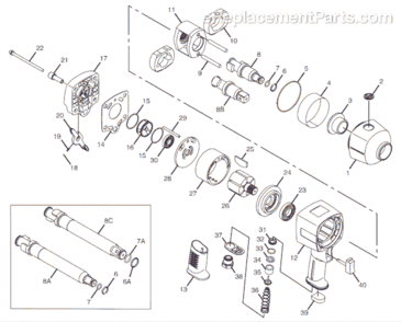 Part Location Diagram of 2050522013 Chicago Pneumatic Plate-Front End